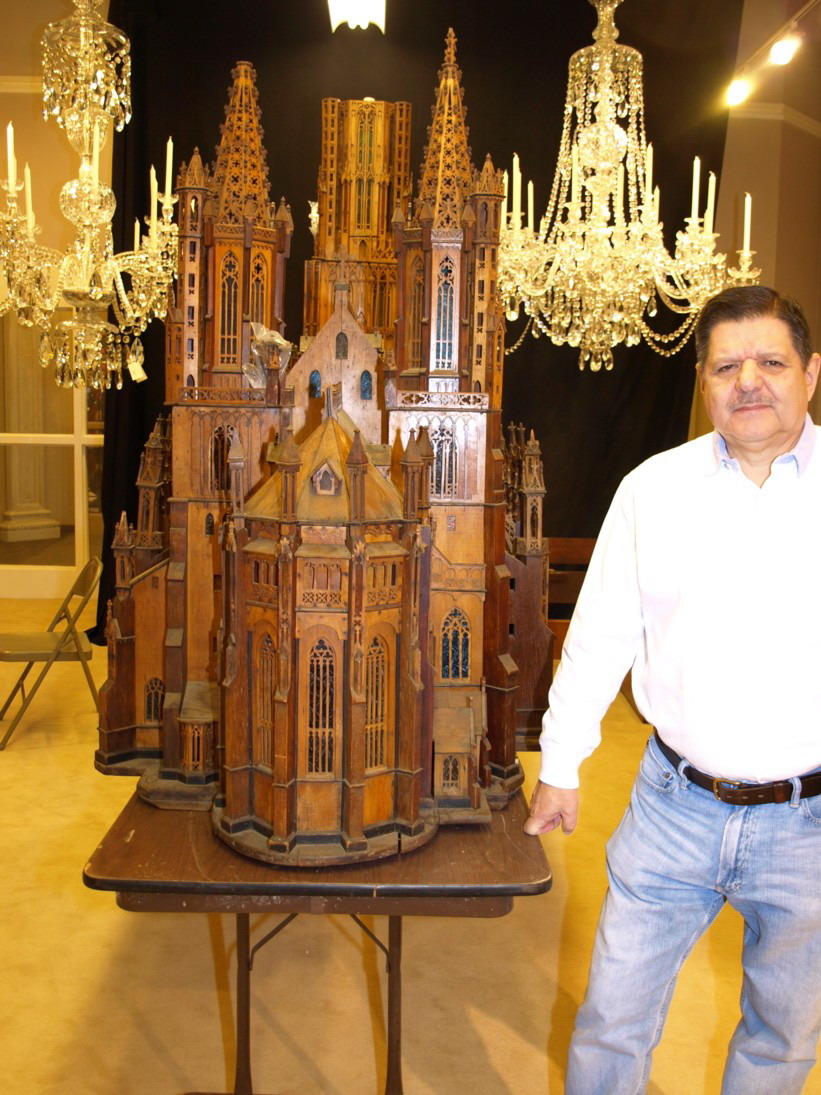 Antique scale model of Ulm cathedral | MAURICE CHANDELIER, INC.
